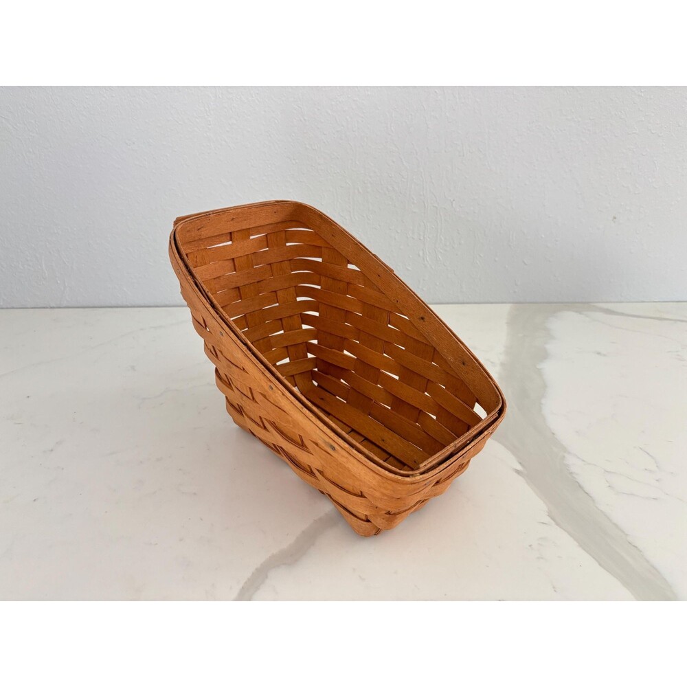 Vintage Handwoven Longaberger Small Woven Basket Stamped Signed Dated "AS 1994"